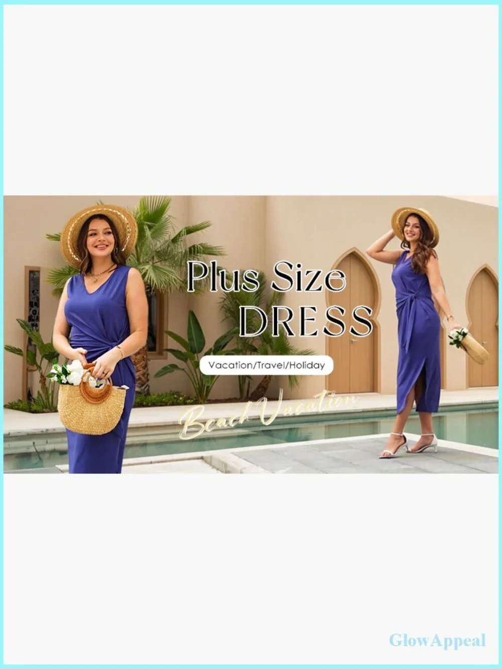 Women's Sleeveless V-Neck Midi Dress with Tie Waist Side Slit - Picture 7 of 7